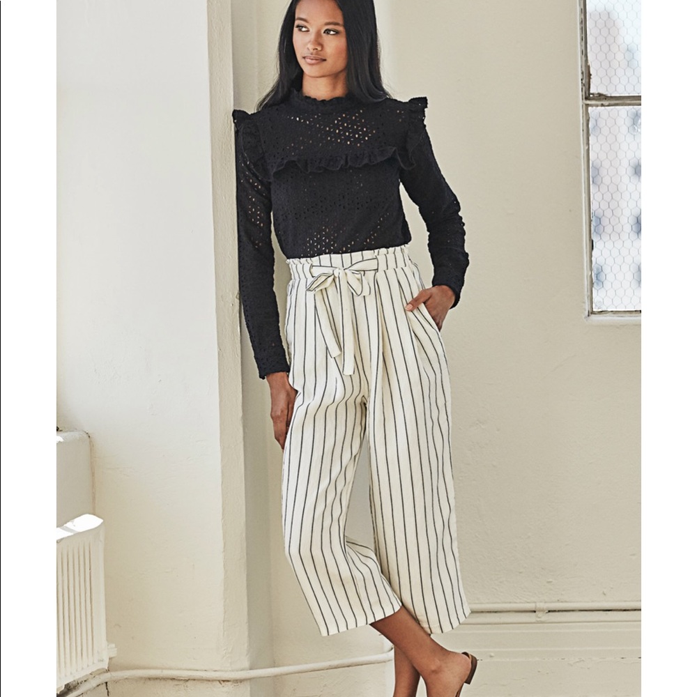 LOVELY PEPA striped pants in ivory size XS new